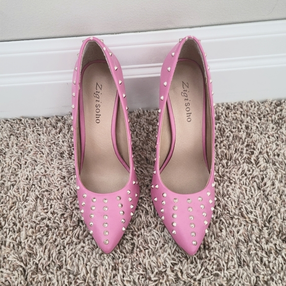 Pink Studded Stilettos - Picture 2 of 4